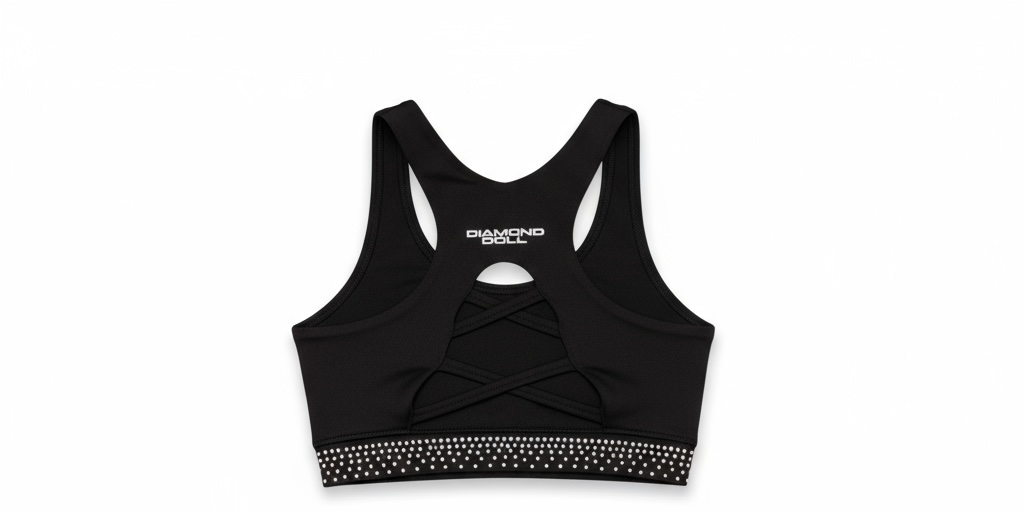 Midnight Dream Crop | Diamond Doll Couture black crop top with sparkling crystals and stylish design.