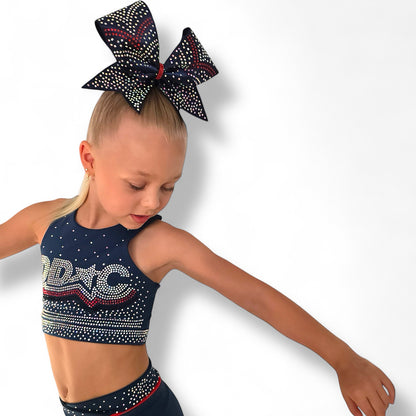 DDC Navy Crystal Crop – Premium Cheer & Dancewear for Kids