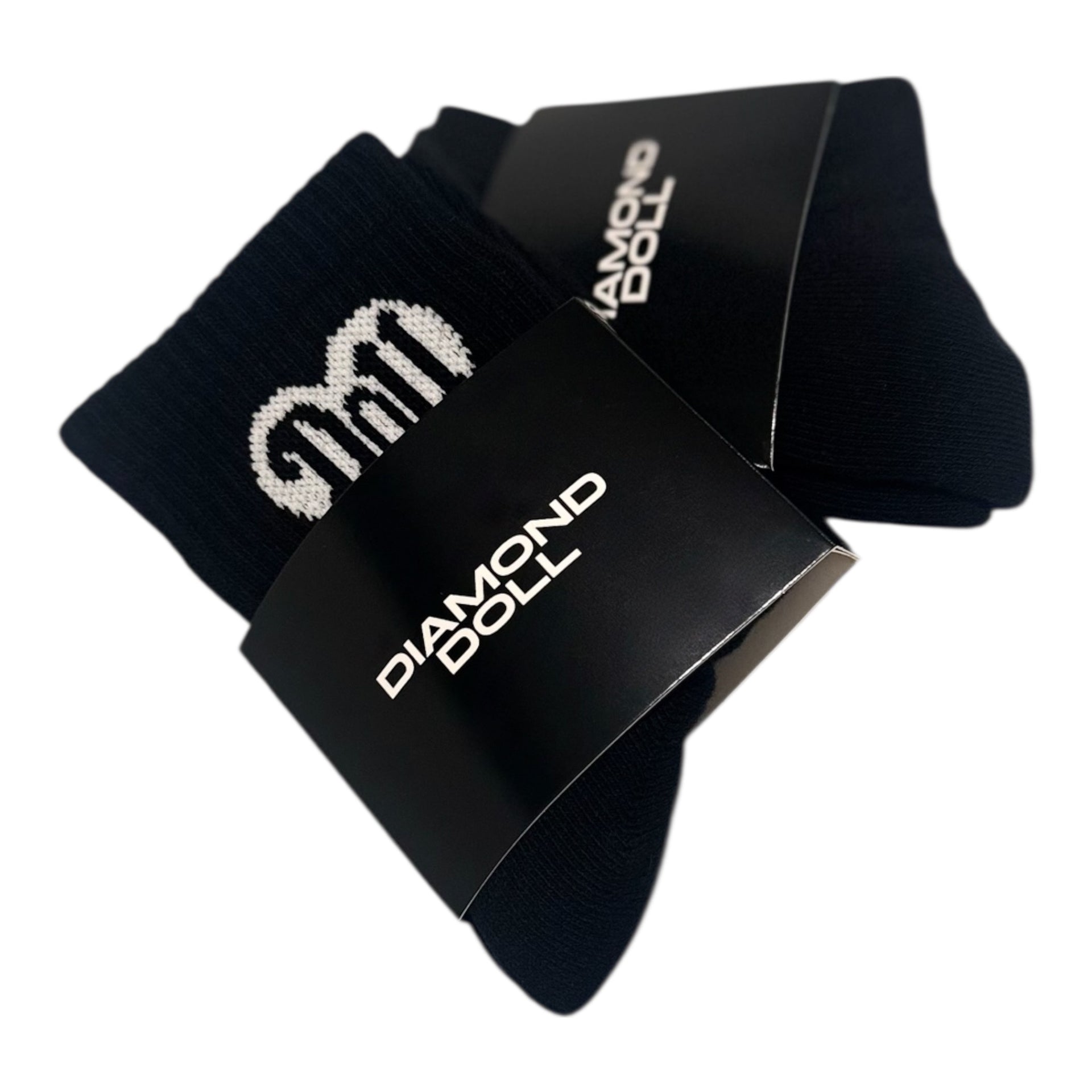 Doll Socks (B&W) featuring black and white design from Diamond Doll, perfect for cheer practice or everyday wear.