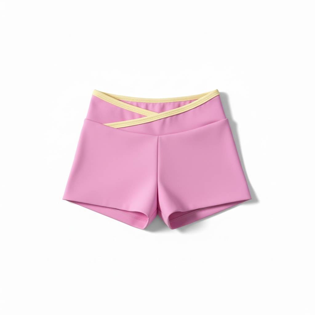 Pink Lemonade – V Waist Shorts in pastel pink with yellow detailing, perfect for summer training and activewear.